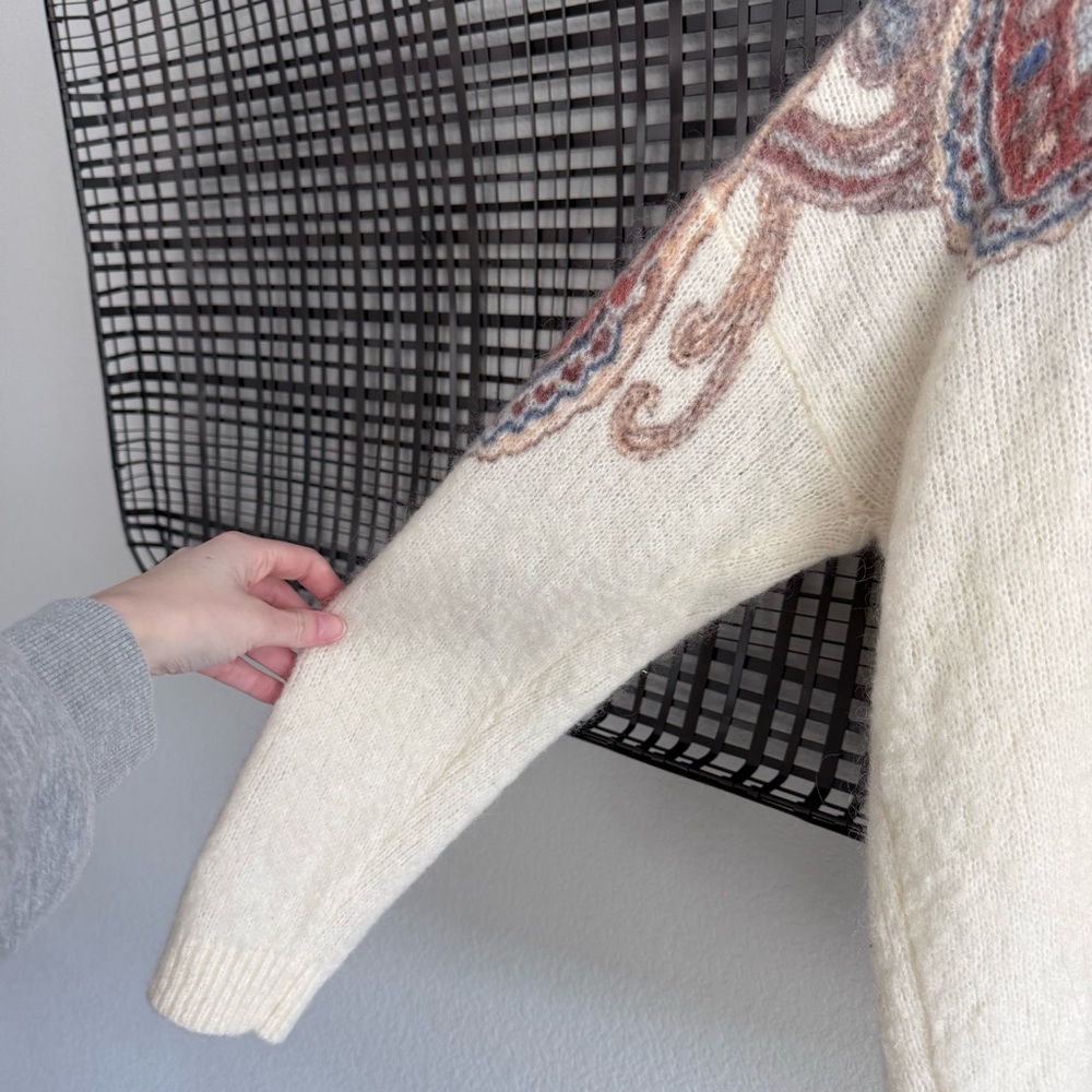 Sezane paisley printed mohair sweater - Picture 4 of 8